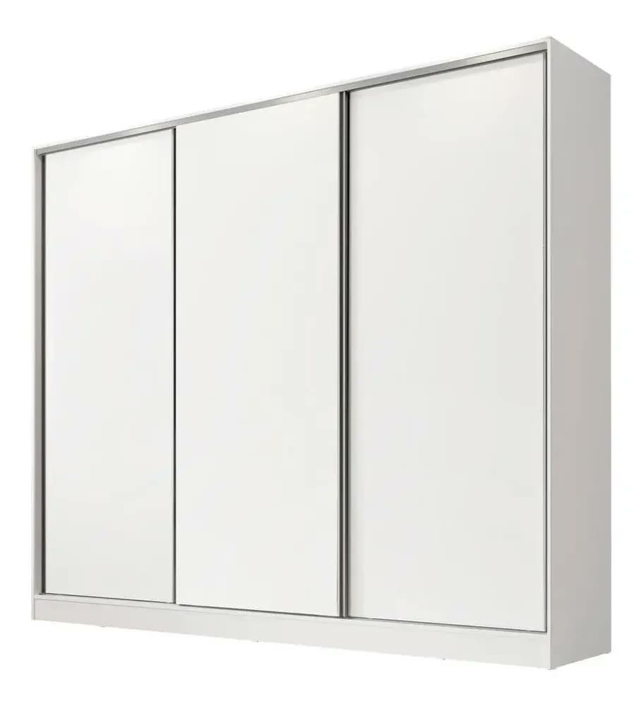 Guarda Roupa Casal 100% Mdf Madesa Royale 3 Portas Correr B Cor Branco 106309