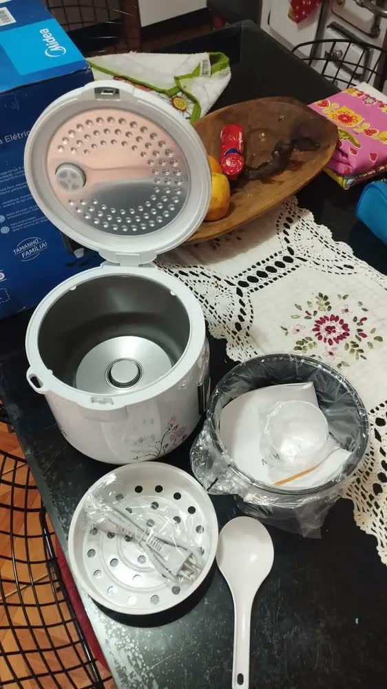 foto de Panela Elétrica De Arroz Com Suporte P/ Legumes Mondial 4xic