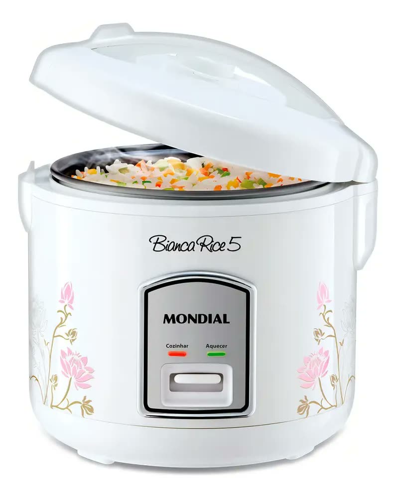Panela Elétrica De Arroz Com Suporte P/ Legumes Mondial 4xic