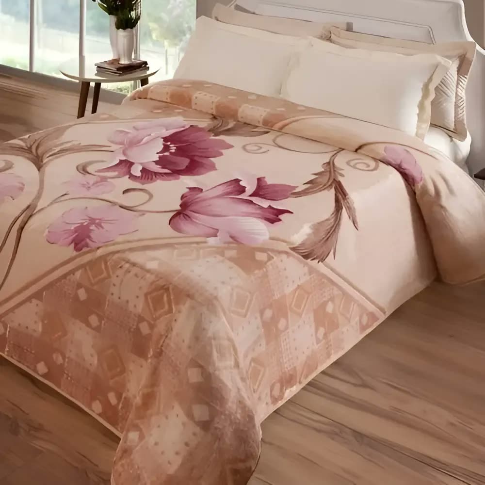 Cobertor Jolitex King Size 2,2x2,4m Montecarlo Bege 100% Poliéster