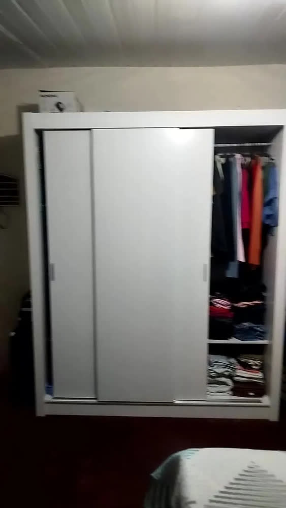 foto de Guarda Roupa Casal Madesa Mônaco 3 Portas De Correr Cor Branco 109309