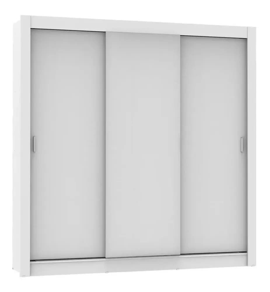 Guarda Roupa Casal Madesa Mônaco 3 Portas De Correr Cor Branco 109309