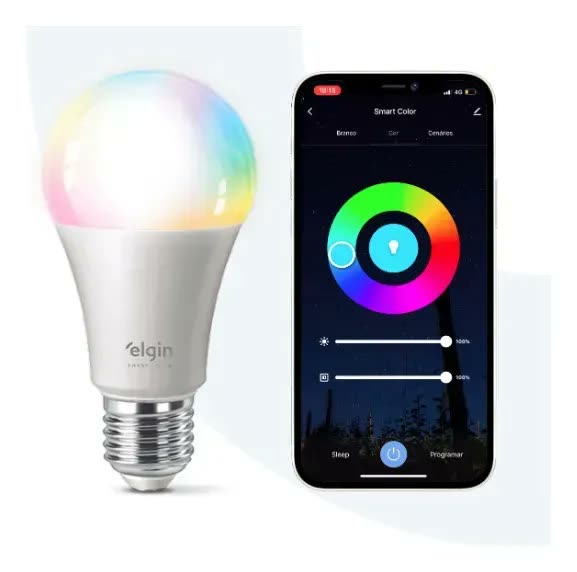 foto de Lâmpada Led 10w Rgb Inteligente Wifi Smart Color - Elgin
