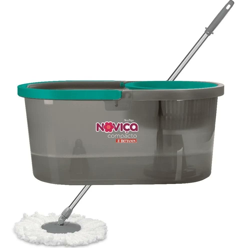 Mop Compacto Com Balde 10 Litros Bettanin Noviça Tiffany/cinza