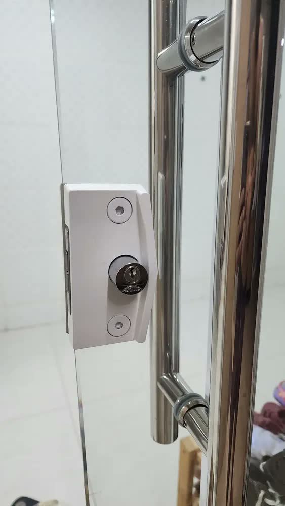 foto de Fechadura Arouca Para Porta De Vidro Correr Cromada Linha VIDRO