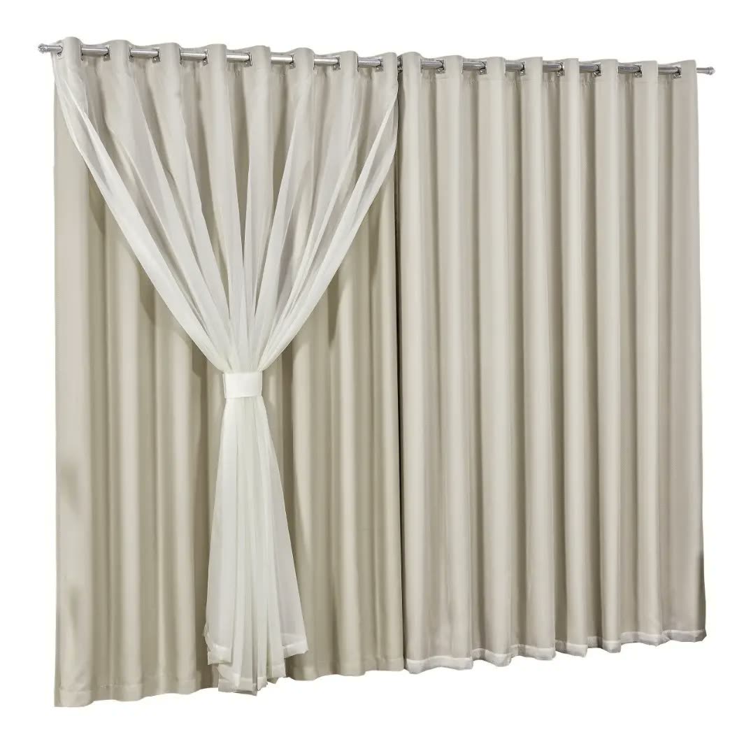 Cortina Blackout Corta Luz Com Voil 3.00m X 2.70m