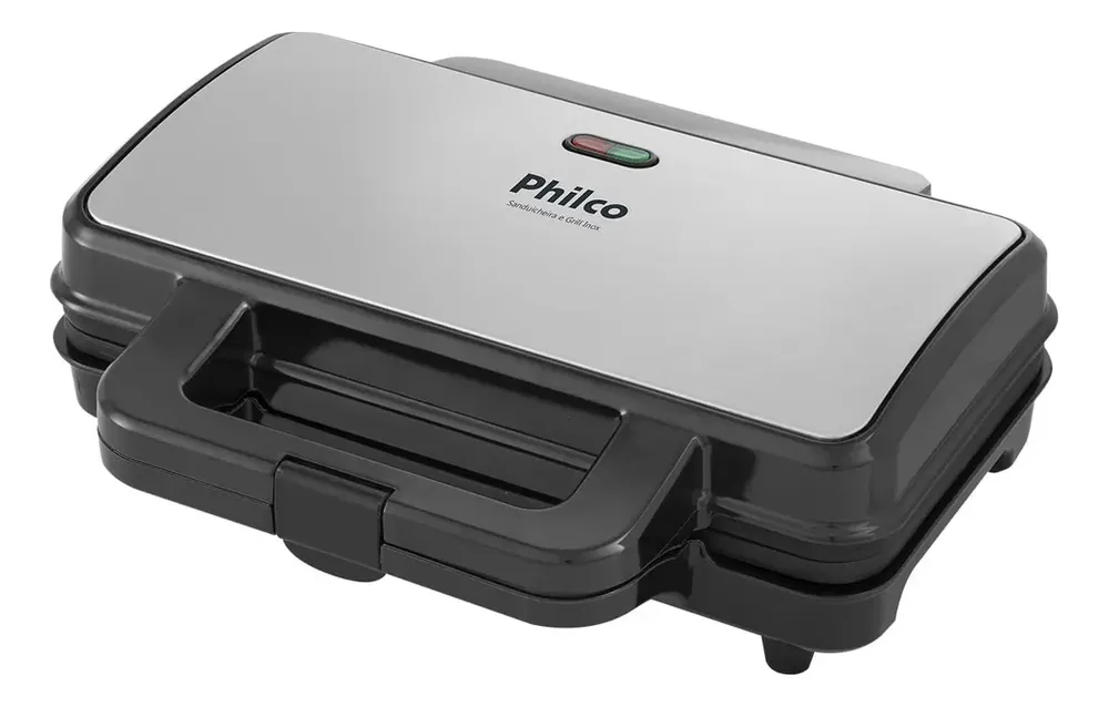 foto de Sanduicheira E Grill Pgr02i Inox 900w Philco Preto E Prata