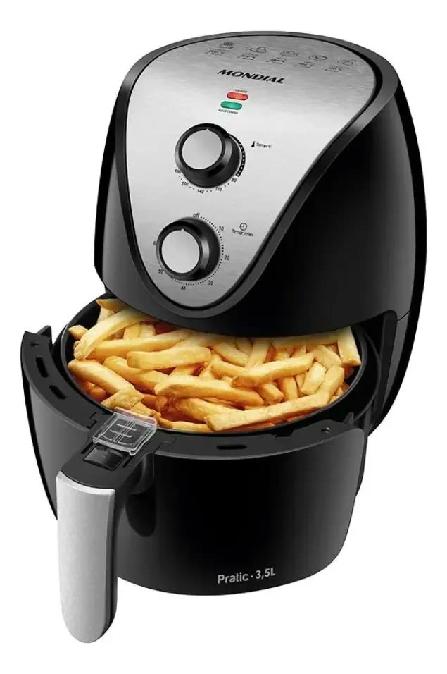 foto de Mondial AF-30-I fritadeira elétrica air fryer sem óleo 3,5L cor preto e inox