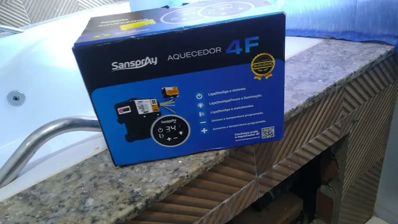 foto de Aquecedor Sanspray Banheira Hidro Spa 8000w 220v 3 Funções Com Painel Controlador 3f Preto