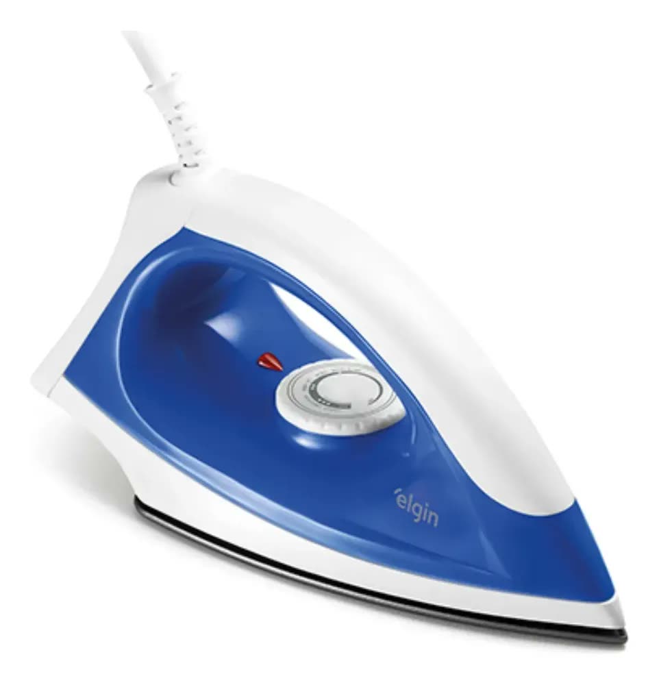 foto de Ferro Seco Elgin Antiaderente Branco Azul 110v Iron Force Branco E Azul