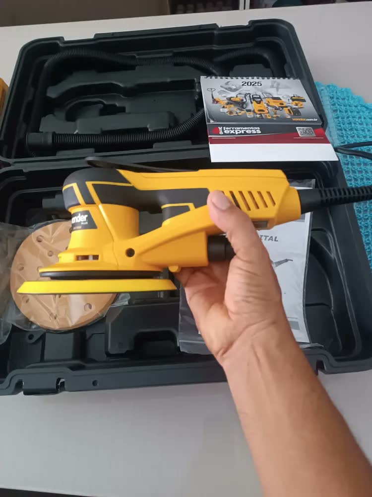 foto de Lixadeira Roto Orbital 6 Polegadas Lrv 350b Vonder Cor Amarelo Frequência 50 Hz/60 Hz