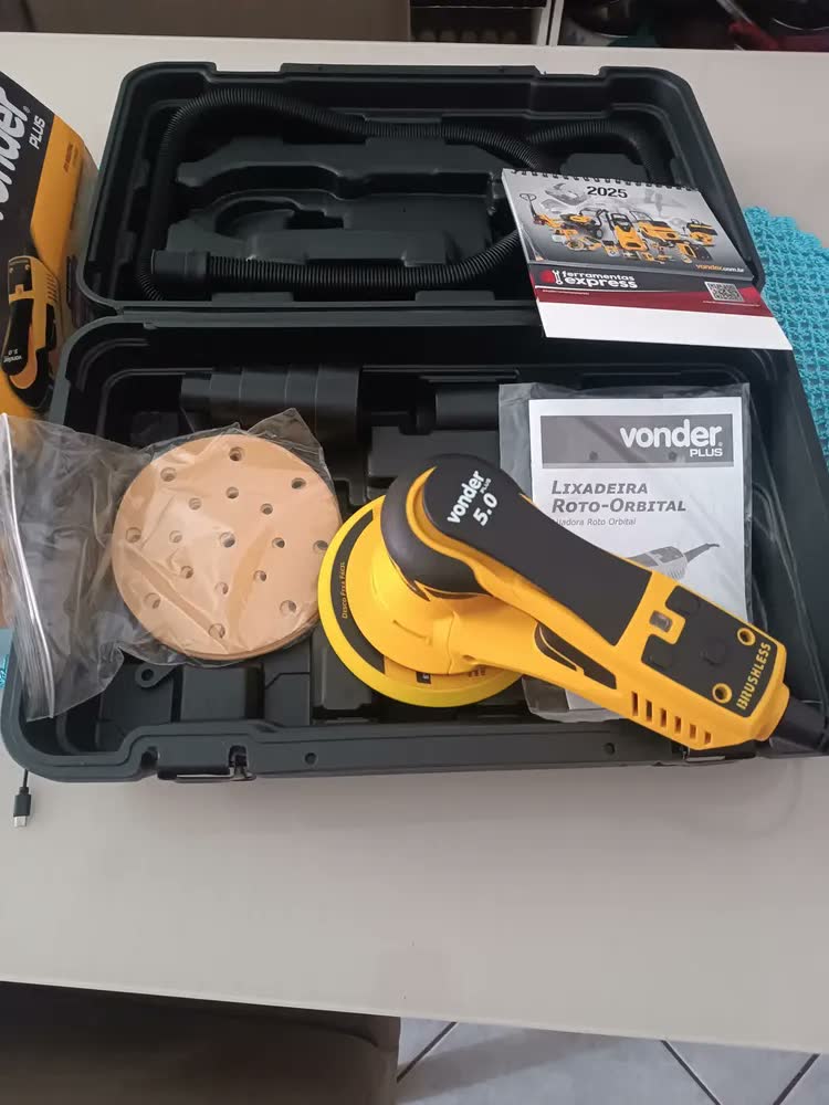 foto de Lixadeira Roto Orbital 6 Polegadas Lrv 350b Vonder Cor Amarelo Frequência 50 Hz/60 Hz