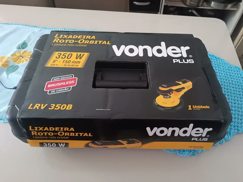 foto de Lixadeira Roto Orbital 6 Polegadas Lrv 350b Vonder Cor Amarelo Frequência 50 Hz/60 Hz