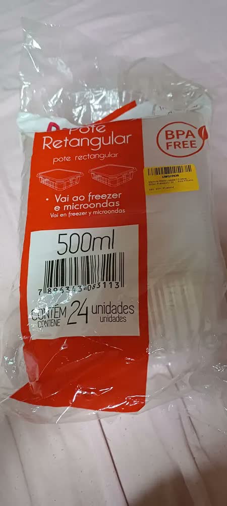 foto de Marmita Micro-ondas Freezer 500ml Com 24 UN. Pote Fitness