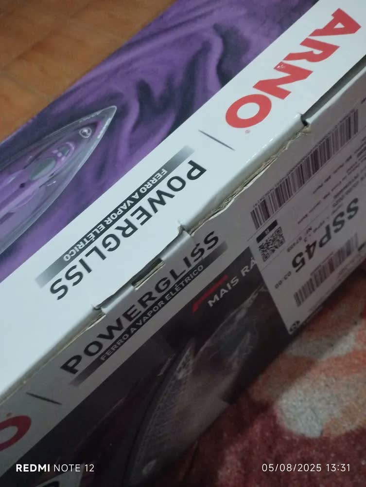 foto de Ferro A Vapor Arno Powergliss Base Xglide Fpo1 Roxo Cor Violeta