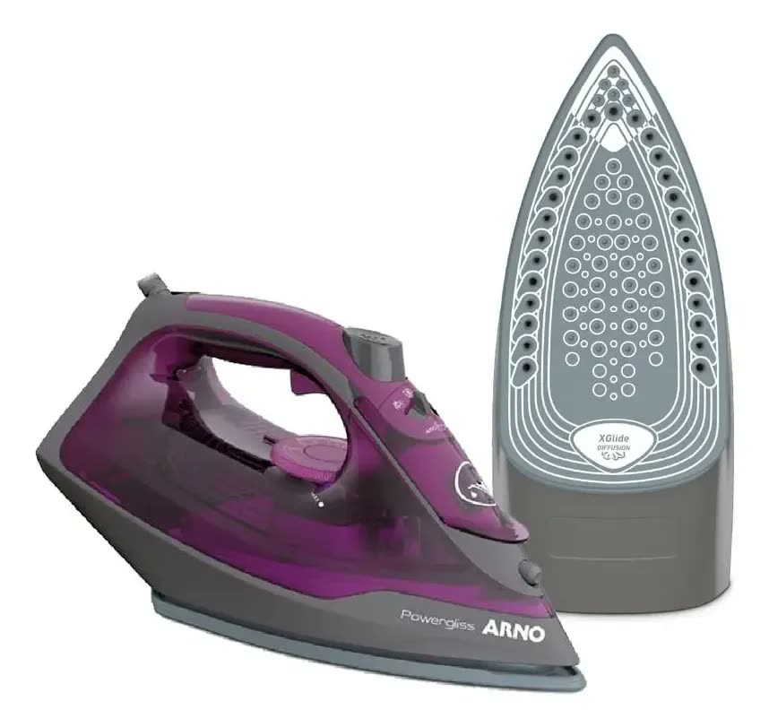 Ferro A Vapor Arno Powergliss Base Xglide Fpo1 Roxo Cor Violeta