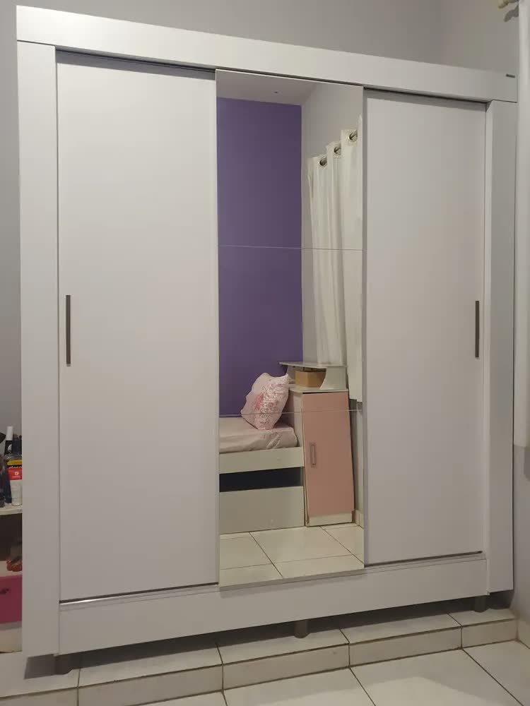 foto de Guarda Roupa Casal C/espelho 3 Pts 1 Gav Alice Branco