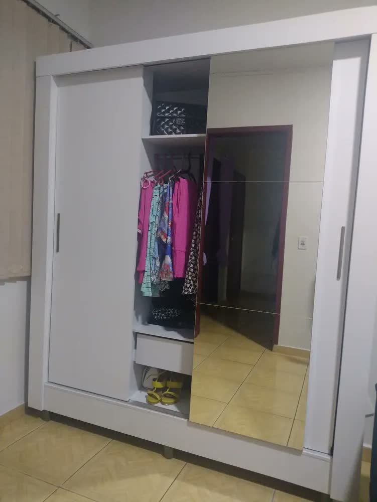 foto de Guarda Roupa Casal C/espelho 3 Pts 1 Gav Alice Branco