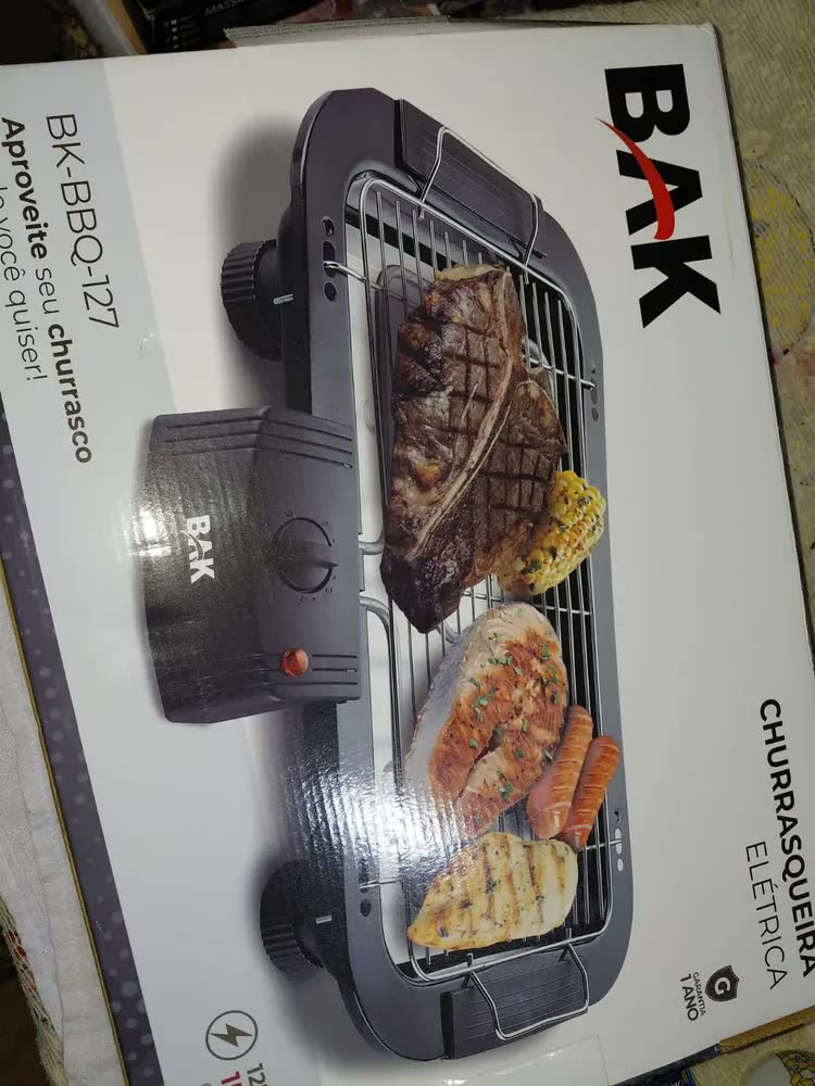 foto de Churrasqueira Elétrica Portátil Bak BBQ 127V 1500W Grelha Inox