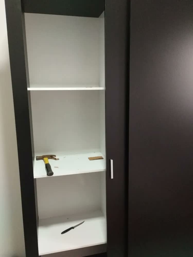 foto de Guarda Roupa Casal Mônaco Madesa 3 Portas De Correr Preto 10938N