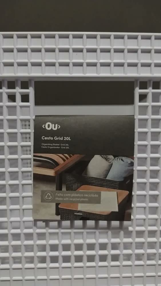 foto de Cesto Organizador Caixa Grid C/ Tampa 20l Ou