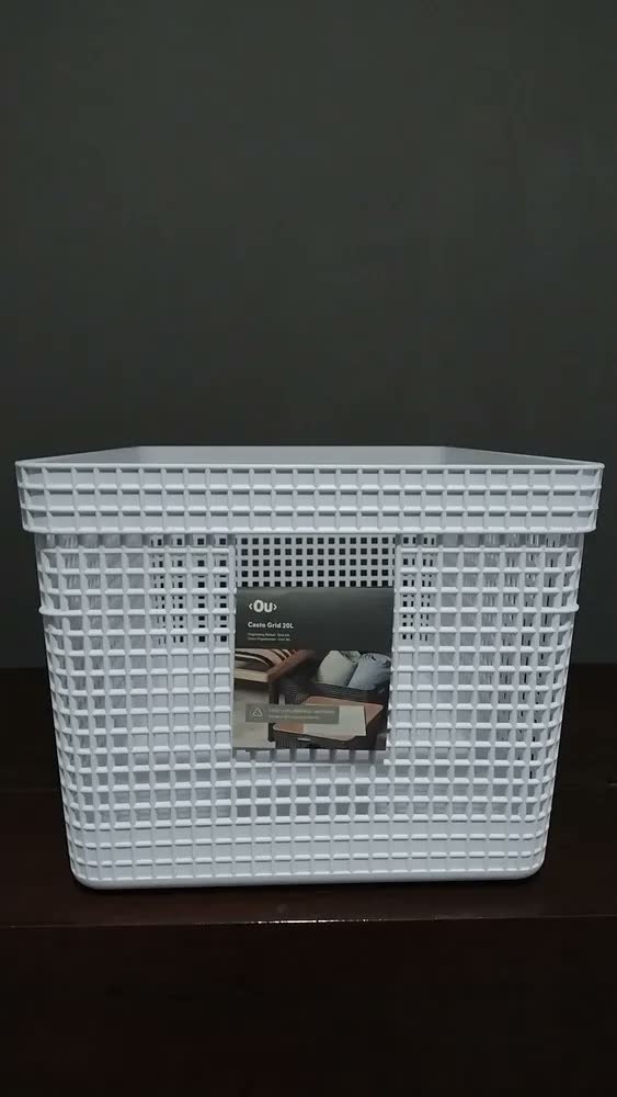 foto de Cesto Organizador Caixa Grid C/ Tampa 20l Ou
