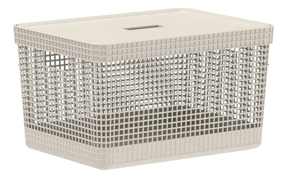 Cesto Organizador Caixa Grid C/ Tampa 20l Ou
