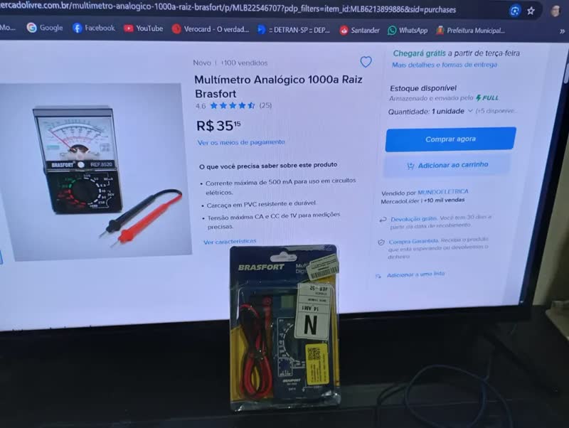 foto de Multímetro Analógico 1000a Raiz Brasfort