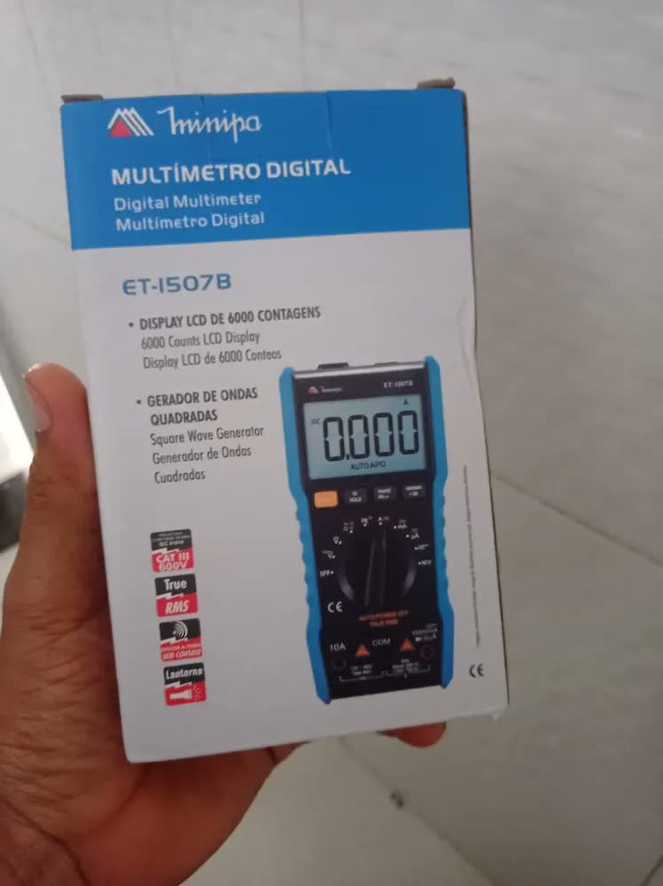 foto de Multimetro Digital Cat Iii True Rms - Et-1507b Minipa