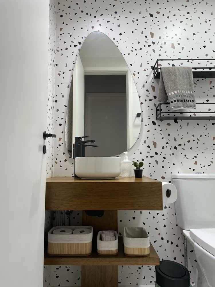 foto de Kit 3 Cestos Bambu Organizador Com Forro Lavável Multiuso Retangular Jogo Vime Sólar Armazenador Guarda Roupa Gaveta Mesas Banheiro