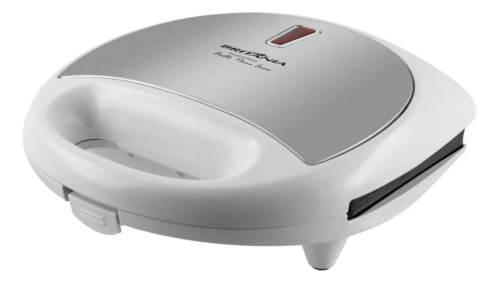 Sanduicheira Britânia Bello Pane Inox Antiaderente Branca 750W