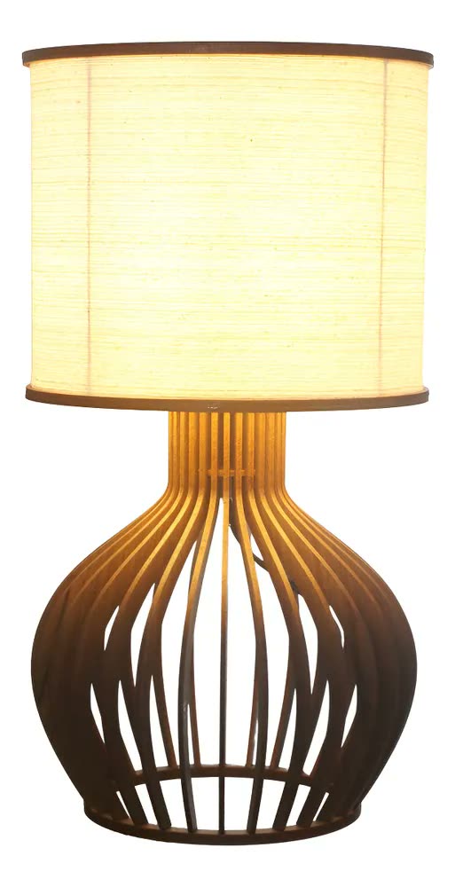 Abajur de Mesa Authentic Pama Decor Rússia P Madeira Imbuia Bivolt