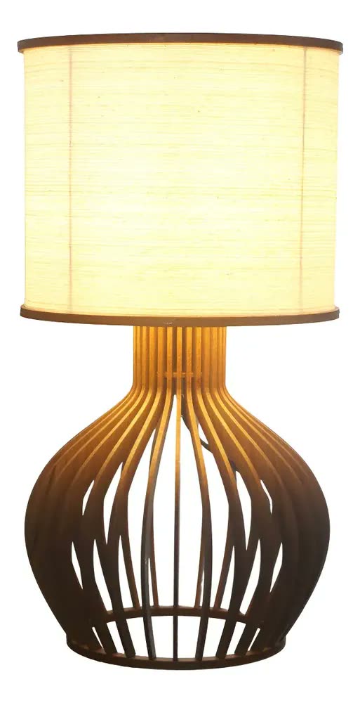 Abajur de Mesa Authentic Pama Decor Rússia P Madeira Imbuia Bivolt