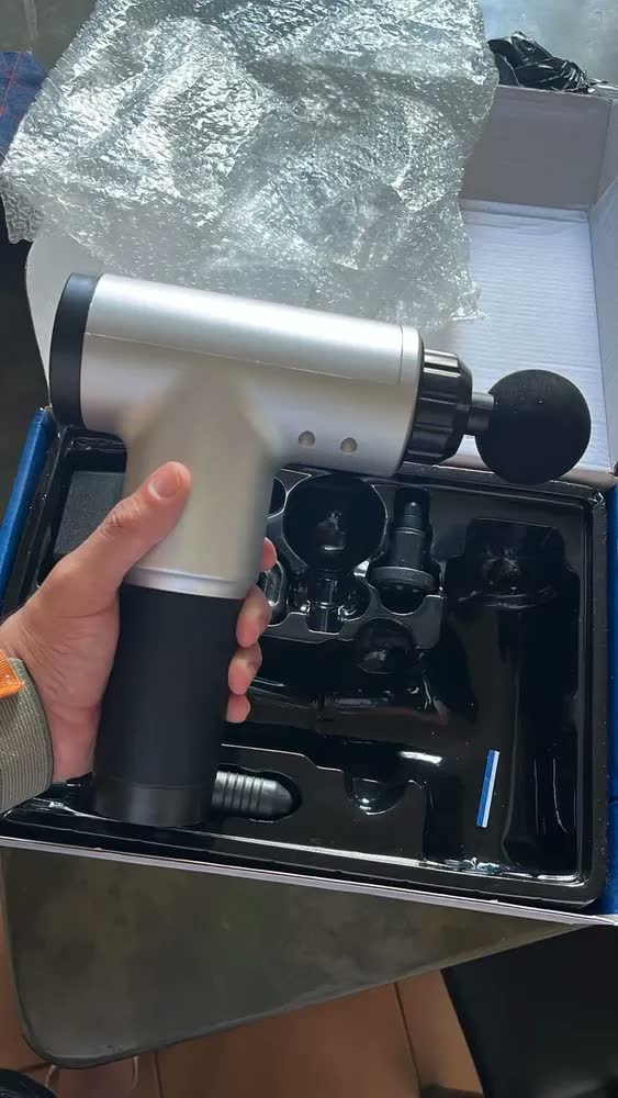 foto de Massageador Elétrico Pistola Liberação Miofascial Relaxante Cor Preto