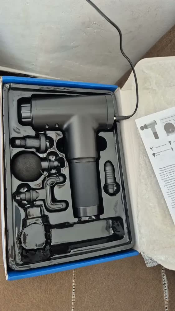 foto de Massageador Elétrico Pistola Liberação Miofascial Relaxante Cor Preto