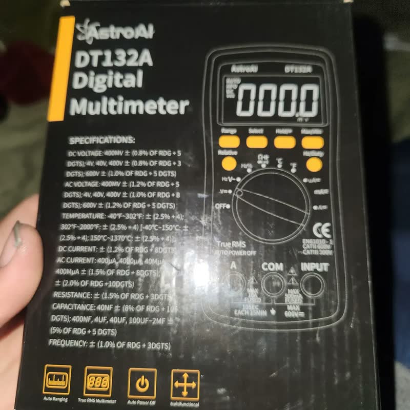 foto de Multímetro Digital Astroai Trms 4000C Com Voltímetro 600v Cc/ca E Variação Automática Rápida Mede Com Precisão A Tensão,a Corrente,a Resistência E A Capacitância