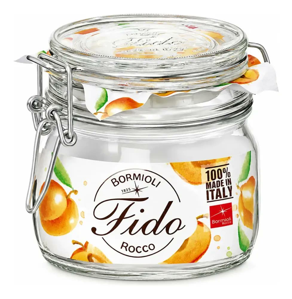 Pote Fido De Mantimento Hermético Cor Translúcido Bormioli Rocco Vidro 500ml
