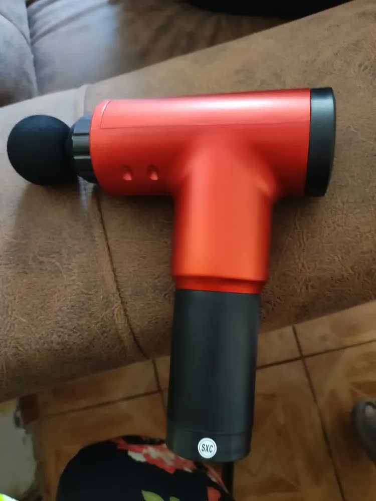 foto de Pistola Massageadora Fascial Gun GB-820 Preto Bivolt 4 Cabeçotes