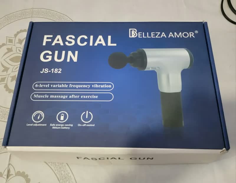 foto de Pistola Massageadora Fascial Gun GB-820 Preto Bivolt 4 Cabeçotes