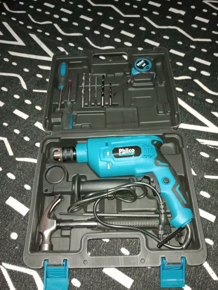 foto de Furadeira de Impacto Pfu01mf Com Maleta Philco 650w Azul e preto