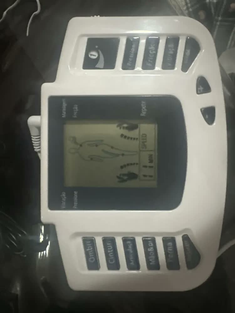 foto de Aparelho Choque Fisioterapia C/ Eletrodos + Chinelo Cor Branco