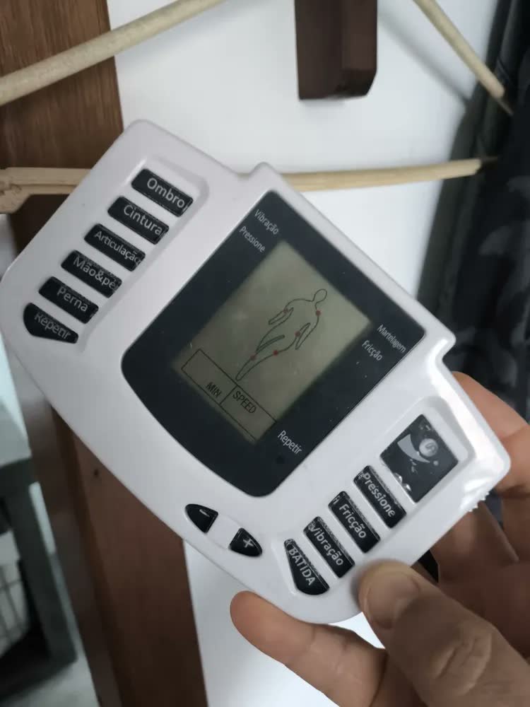 foto de Aparelho Choque Fisioterapia C/ Eletrodos + Chinelo Cor Branco