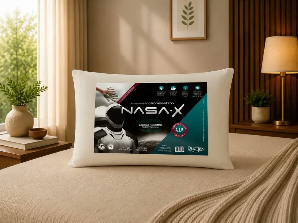 Travesseiro Nasa-x Viscoelástico Antiácaro Duoflex Cor Branco