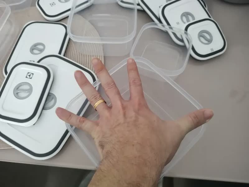 foto de Electrolux Kit 12 Potes Herméticos de Plástico Retangulares, Multiuso, Vedação Silicone, BPA Free, Porta Mantimentos, Empilháveis