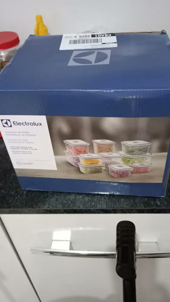 foto de Potes Herméticos Electrolux de Plástico Branco Retangular com 10 Unidades