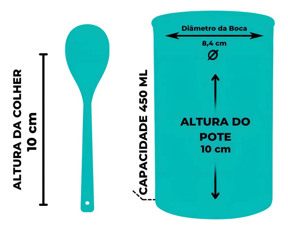 Pote Hermético Vidro Bambu Yozi 450ml Com Colher Armazenamento
