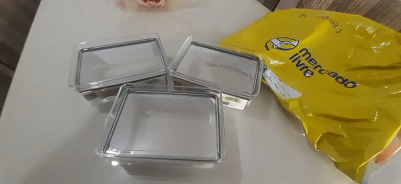 foto de Kit 3 Pote Hermético Paramount Porta Frios Empilhavel 770ml Cor Transparente