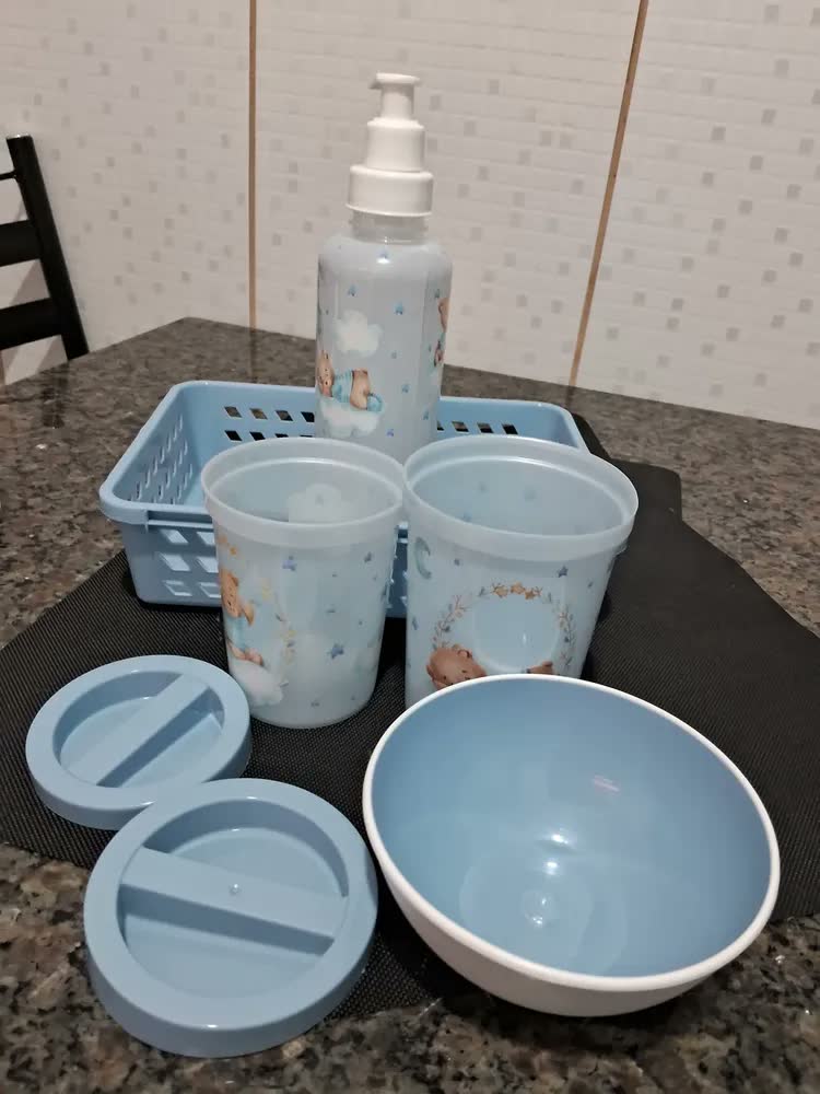 foto de Kit Higiene Bebê Urso Plasútil 5 Peças