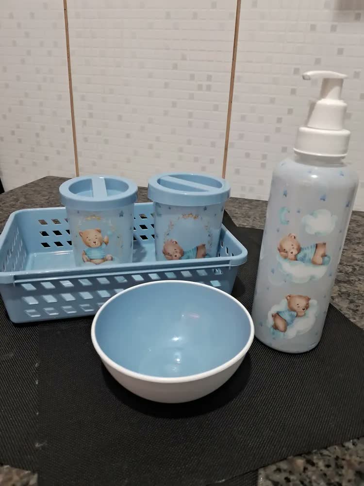 foto de Kit Higiene Bebê Urso Plasútil 5 Peças