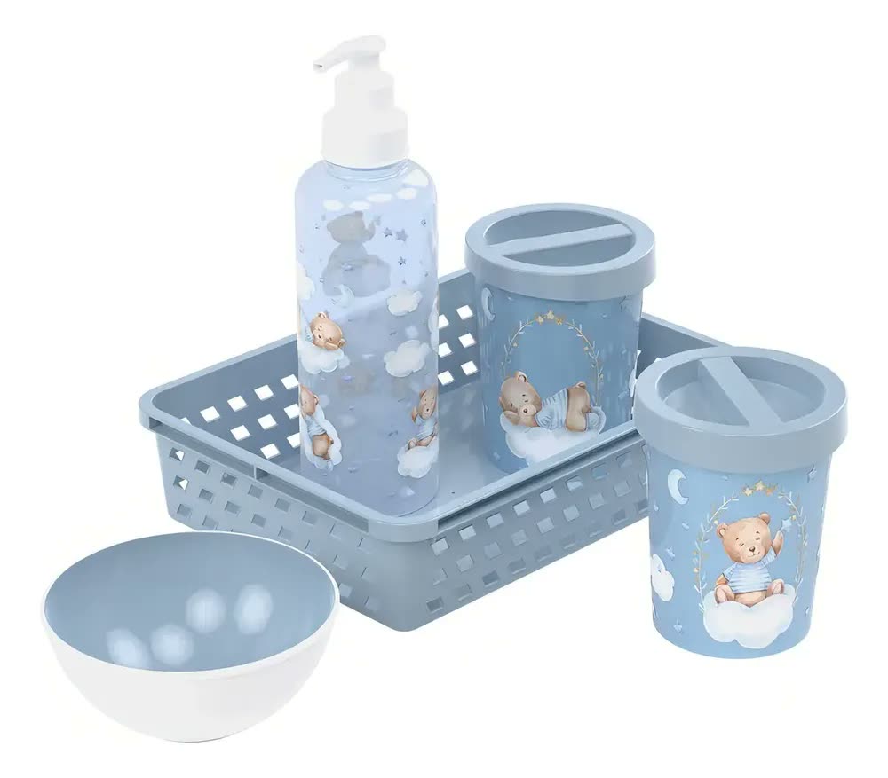 Kit Higiene Bebê Urso Plasútil 5 Peças